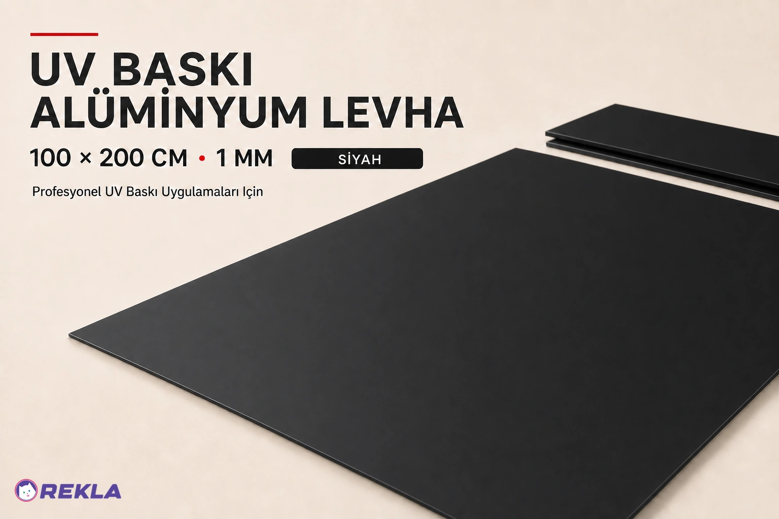 siyah UV baskı alüminyum levha 1 mm 100×200 cm ürün görseli