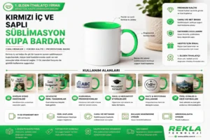 Süblimasyon Kupa Bardak Yeşil teknik özellikler ve kullanım alanları görseli