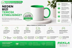 Süblimasyon Kupa Bardak Yeşil Rekla avantajları tanıtım görseli